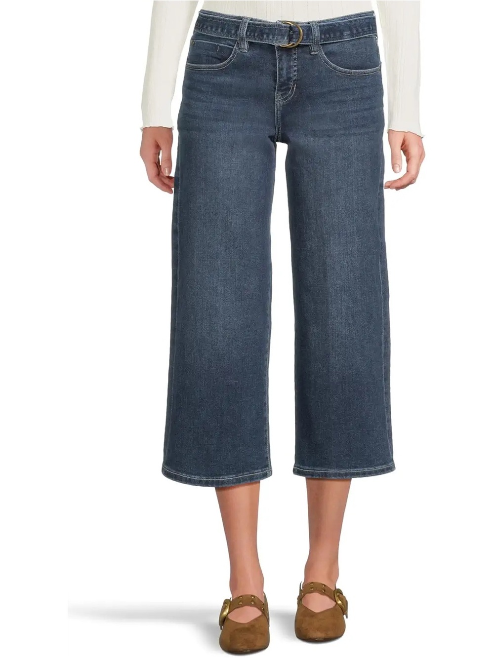 NWT! Women’s Liverpool Belted Crop Wide-Leg Jean